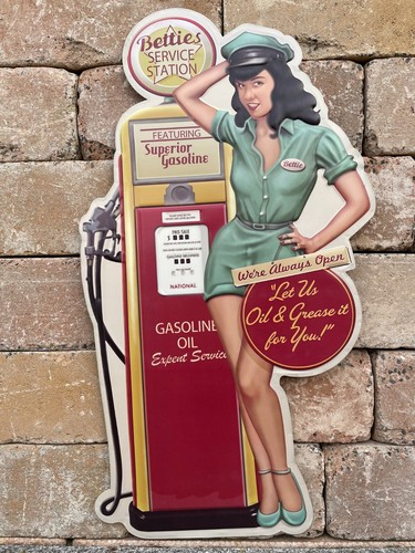 Blechschild gas pump - gas, pin