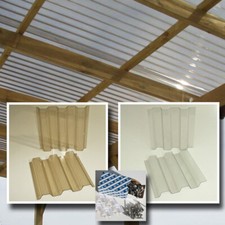 PVC Wellplatten 5x2,5 m Lichtplatten Set hagelfest mit Befestigung, klar +bronze