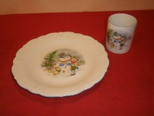 Tirschenreuth Baronesse 1 Teller + 1 Kaffeebecher Schneemann Weihnachten unben