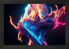Herz in Flammen gerahmtes