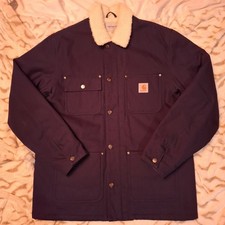 Carhartt WIP Fairmount Coat XL Dark Navy Sherpa Workwear Biker Kult