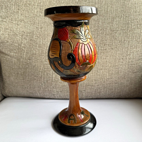 Handgeschnitzte holzvase kelch - handgeschnitzte, holzvase/kelch