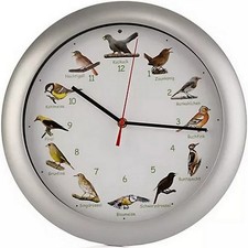 Vogelstimmen-Wanduhr mit 12