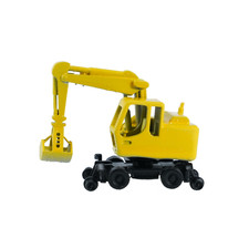 Zweiwegebagger gelb mit Korb