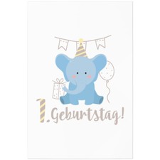 1. Geburtstag, blauer Elefant