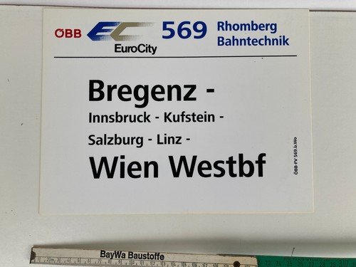 Zuglaufschild innen aus öbb - innen,
