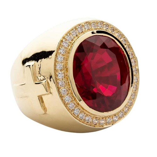 Riesiger rubin 14k gelbgold - riesiger,