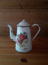 antike schöne Emaille Kaffee/Tee Kanne rar, selten 