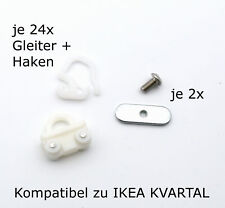 24x Gardinen Gleiter Rollen passend für IKEA KVARTAL Schienensystem - B Ware -