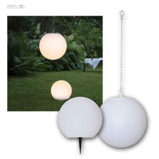 LED Solar-Kugel warmweiß - Aufhängen 30cm/Erdspieß 25cm Außen-Kugellampe Outdoor