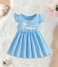 Sommerliches Freizeitkleid Mädchen süßer Princess Druck - Weiches Blau 116/122
