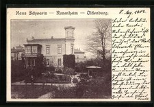 Oldenburg, Villa Haus Schwartz - Rosenheim, Ansichtskarte 1902 
