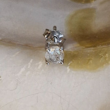 NOTVERKAUF - Single echter Diamant Ohrstecker - 925er Silber - L 943