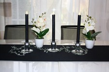 3er Set Kerzenhalter Glas Klar