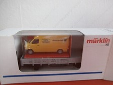 MÄRKLIN H0 Niederbordwagen + Herpa Mercedes Sprinter + Briefmarke Deutsche Post