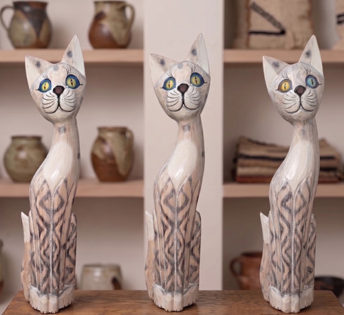 Holzkatze deko - holzkatze,