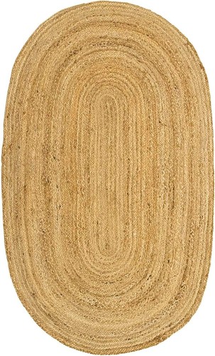 Jute teppich oval 90x60cm - jute,