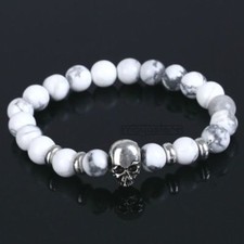 8MM ARMBAND SKULL NATUR STEIN