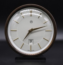 Tischuhr, VEB Uhrenwerk Weimar, mit Datum, DDR