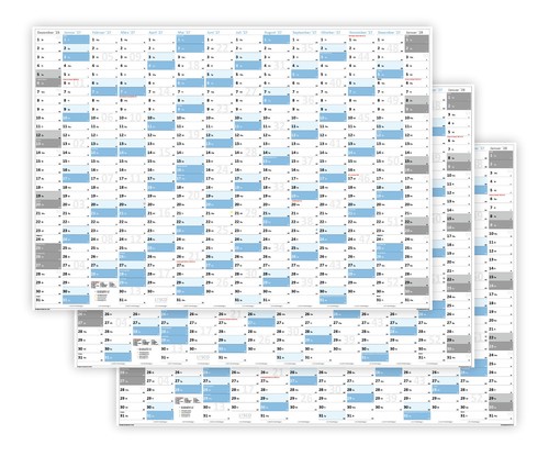 Xxl wandkalender gerollt - 3x,