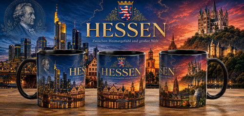 Hessen souvenir tasse schwarz - souvenir,