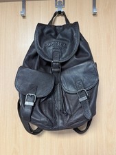 Camel Travel Bags Rucksack Dunkelbraun In Leder Innenleben Baumwolle Olivgrün