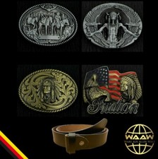 Gürtelschnalle Buckle Gürtelschliesse Koppel Indianer Cowboy Adler USA Flagge