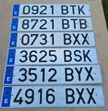 6 einzelne Autokennzeichen Spanien