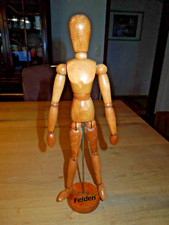 sehr bewegliche Holz Gliederpuppe H 33 cm Gelenk- & Zeichenfigur Aufdruck Felden