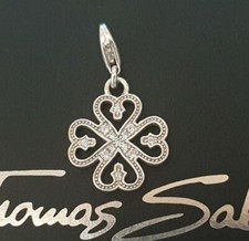 Thomas Sabo Pave Kleeblatt Ornament Charm Anhänger  