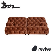 Bretz Cocoa Island Stoff Samt Knopfheftung Zweisitzer Braun Bronze Sofa Couch