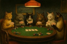 Coolidge Katzen Poker Spiel Gemälde Kunstdruck Kunst Art