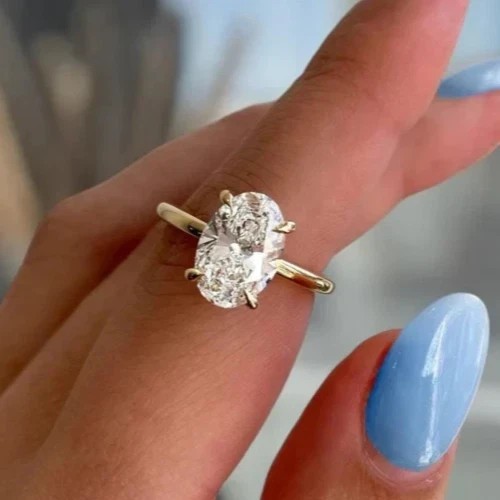 Diamant ovalschliff ring - ovalschliff,