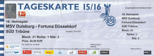 Ticket msv duisburg - msv, fortuna