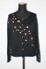 Sehr schöne Peruvian Connection Strickjacke, handbestickt mit Blüten, Gr. M  NEU