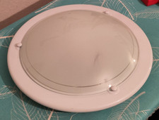 Deckenlampe weiß 30 cm Durchmesser Glas Metall