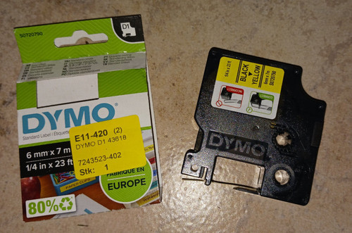Dymo schriftband 6mm - dymo,