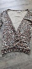 leichte Damen Strick Jacke  Leopard  beige braun     Gr. S