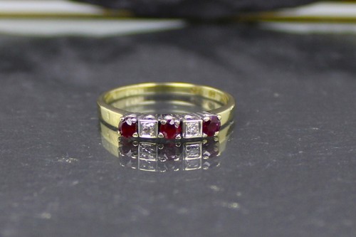 Rubin diamant goldring - goldring,, 585er