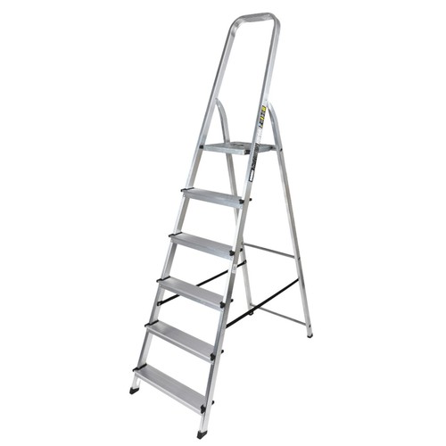 Alu klapptrittleiter 6stufig - alu-klapptrittleiter,