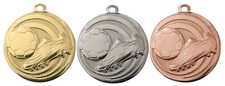 Relief-Medaillen Fussball  (d=45mm) mit Band & Text (Staffelpreise 25-50-75-100)