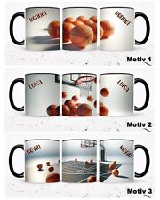 3 Motive BASKETBALL Sport Ball Korb Verein Tee Kaffee Tasse PERSONALISIERT