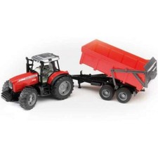 BRUDER® 02045 Massey Ferguson 7480 mit Wannenkippanhänger