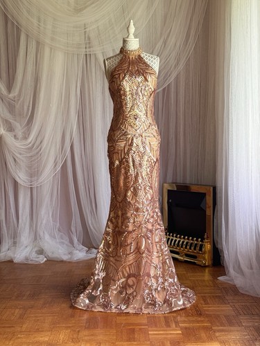 Goldbraunes paillettenkleid - goldbraunes,