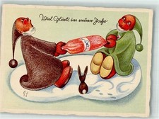 10712663 - Gisela Karte Wichtelmaenner Tischfeuerwerk Neujahr Zwerg