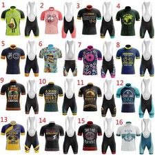 Lustige Radtrikot Trägerhose Kurz Fahrradbekleidung Herren Rennrad Trikot Set