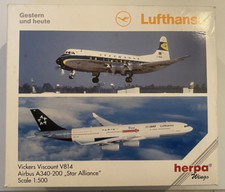 Herpa Wings 516723 Airbus A340-200 Vickers Viscount V814   1/500 Sammlung Selten