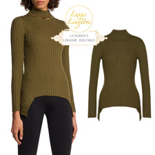 Kaschmir Oberteil Langarm von Wolford S erdgrün Shirt kuschelig weich