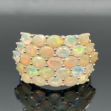 RING GR.18 (CA.57) AUS 925/-SILBER RHODINIERT MIT ÄTHIOP. OPAL SCHMUCKJAGD