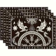 4x Valknut Rabe Vegvisir Runen